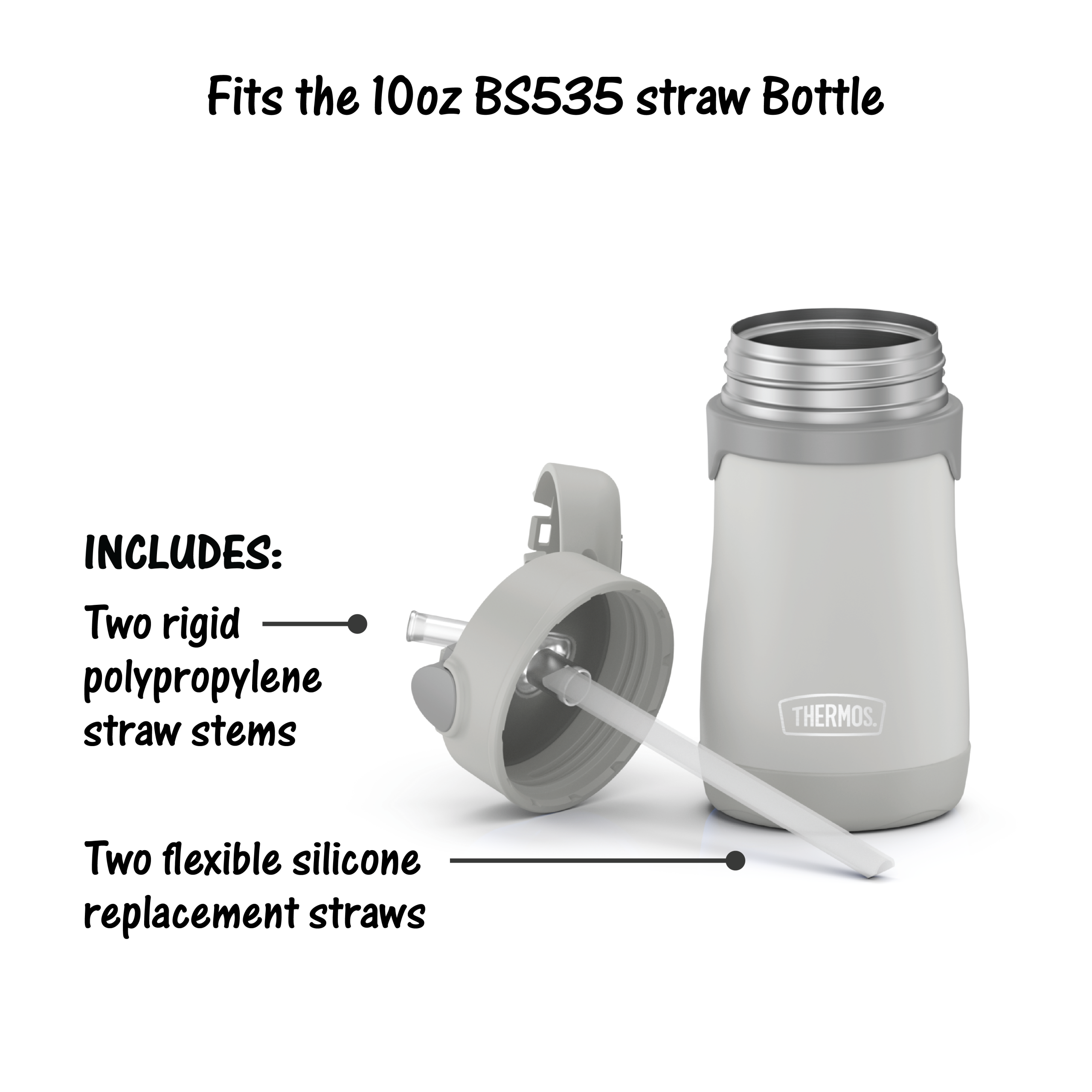 10oz THERMOS? KIDS BOTTLE REPLACEMENT STRAWS 2-PACK - Image 5