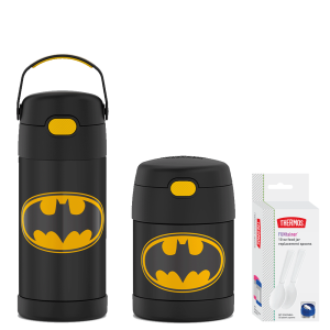 Batman 12oz FUNtainer Water Bottle & 10oz Food Jar Bundle