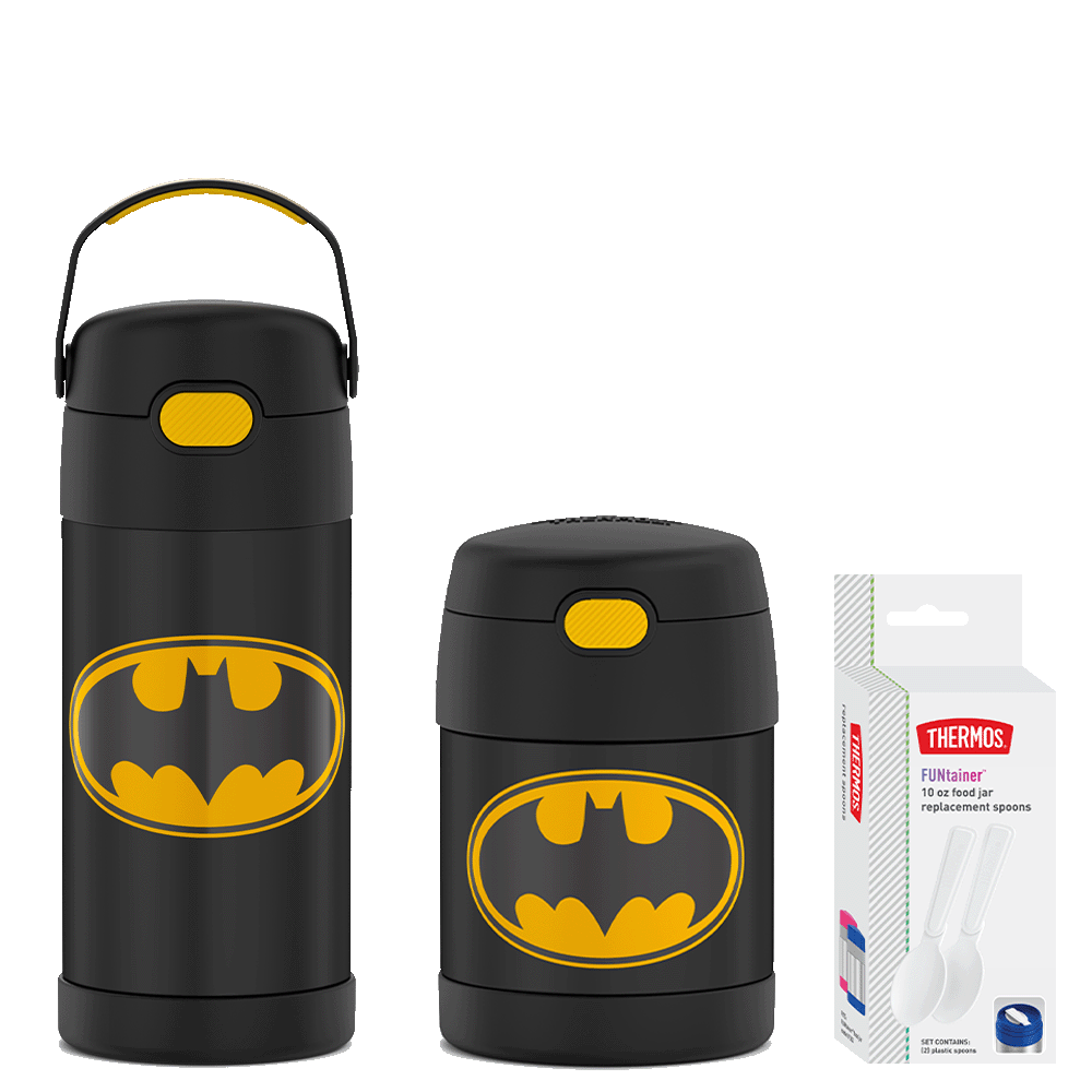 Batman 12oz FUNtainer Water Bottle & 10oz Food Jar Bundle
