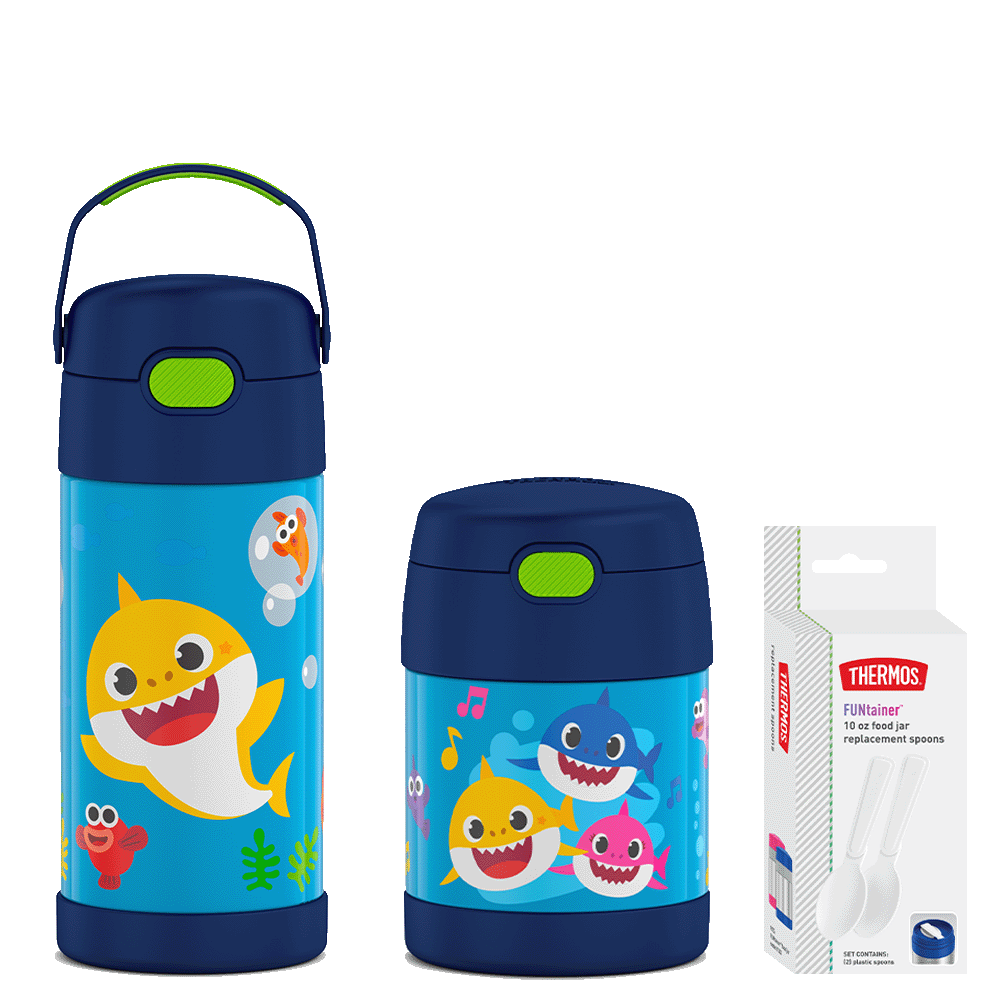 Baby Shark 12oz FUNtainer Water Bottle & 10oz Food Jar Bundle