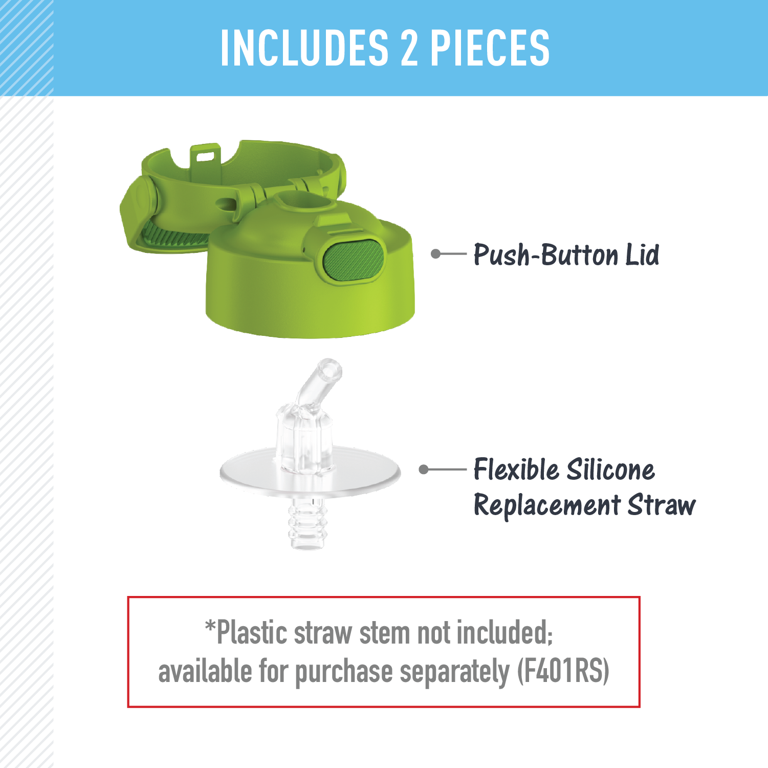 FUNTAINER? WATER BOTTLE - REPLACEMENT STRAW LID - Image 16