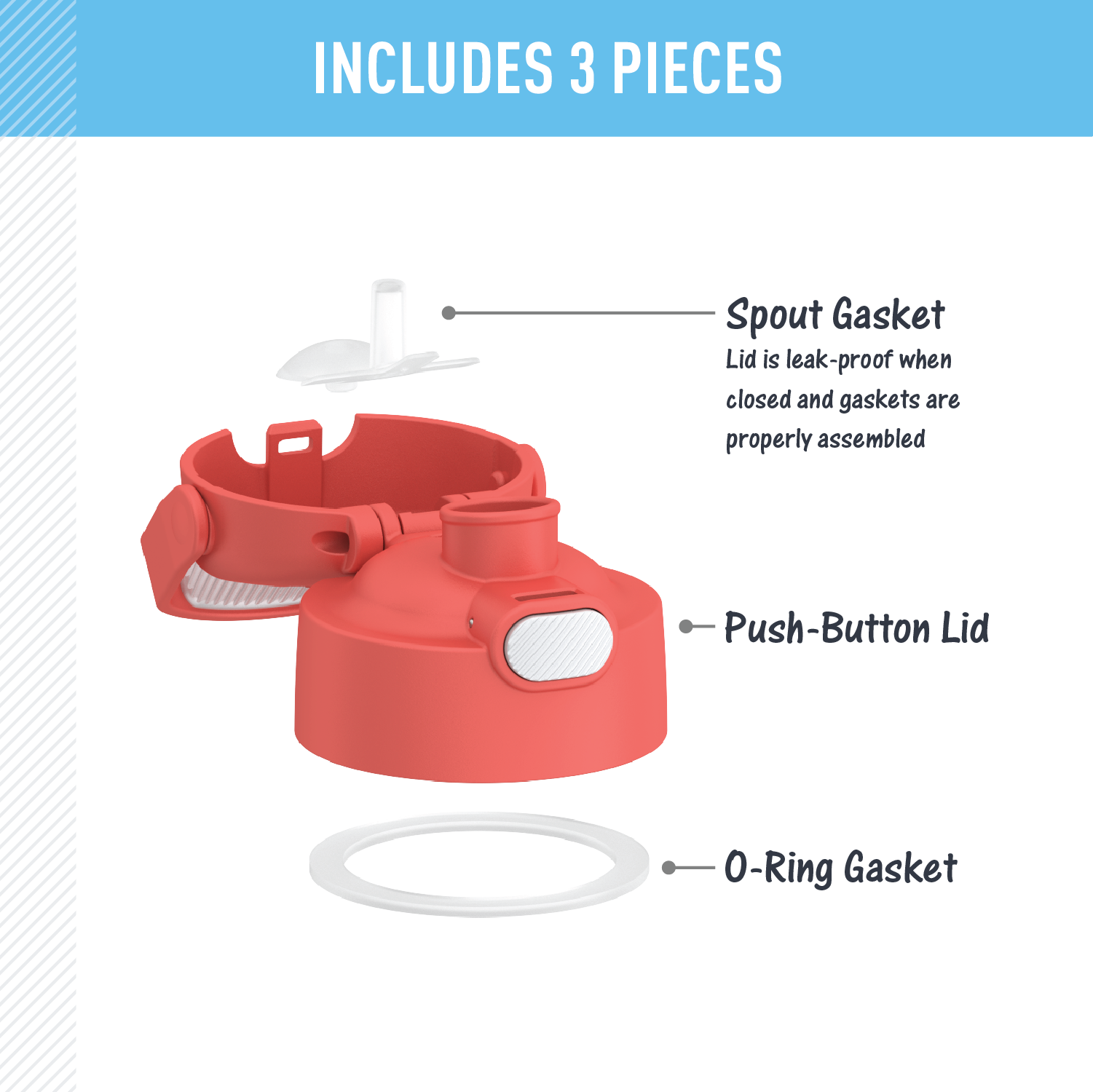 FUNTAINER? WATER BOTTLE - REPLACEMENT SPOUT LID - Image 5