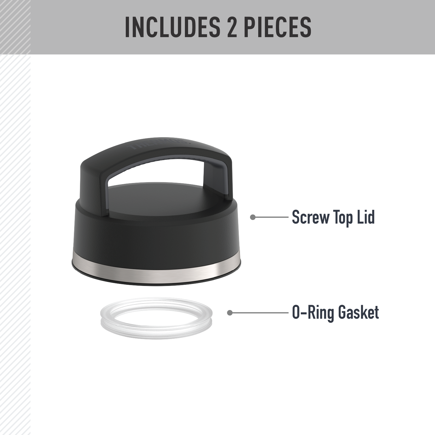 24oz ICON? WATER BOTTLE SCREW TOP - REPLACEMENT LID - Image 2