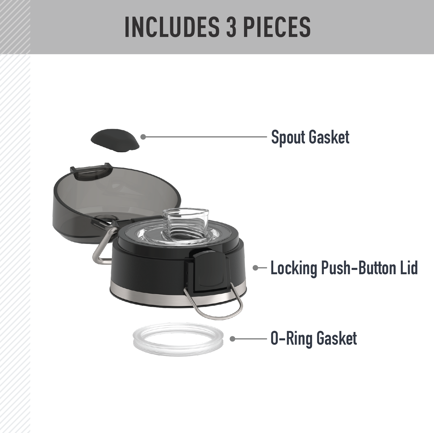 24oz ICON? WATER BOTTLE - REPLACEMENT SPOUT LID - Image 3