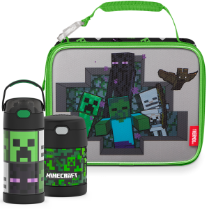Minecraft Bundle - Soft Lunch Box. 12oz FUNtainer?  Bottle & 10oz FUNtainer? Food Jar