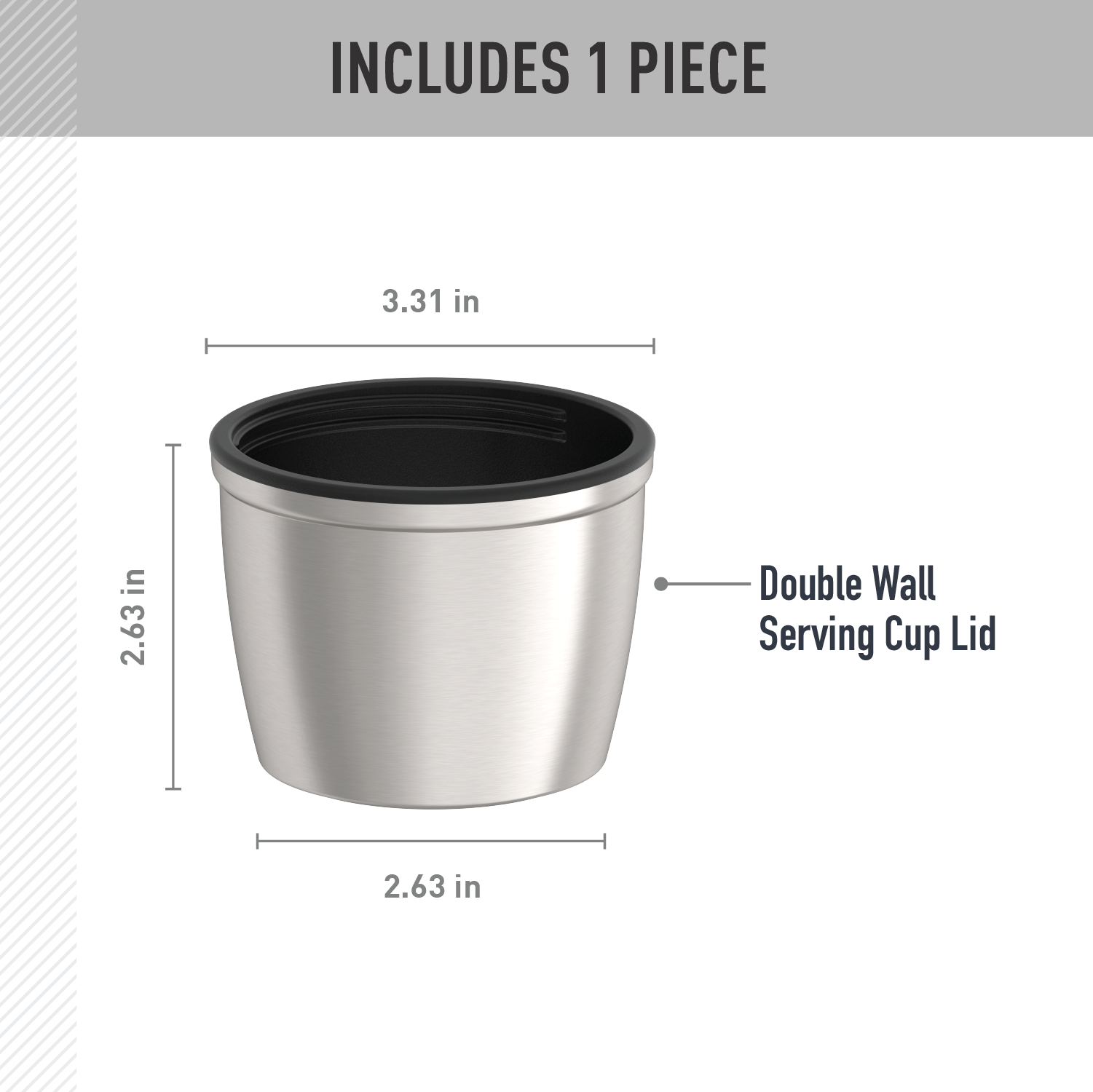 40oz STAINLESS KING? BEVERAGE BOTTLE - REPLACEMENT SERVING CUP LID - Image 2