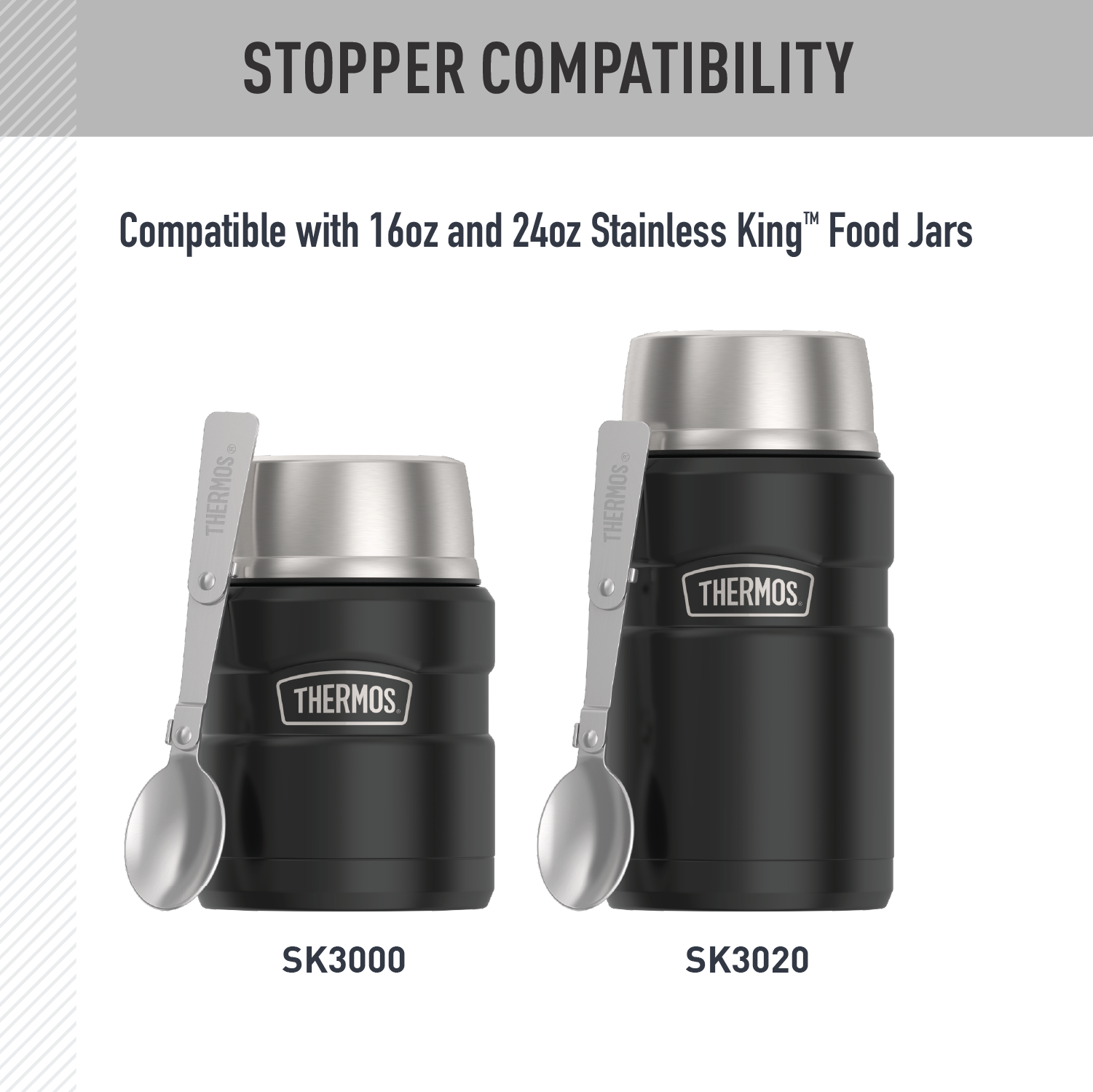 16oz + 24oz STAINLESS KING? FOOD JAR - REPLACEMENT STOPPER - Image 3