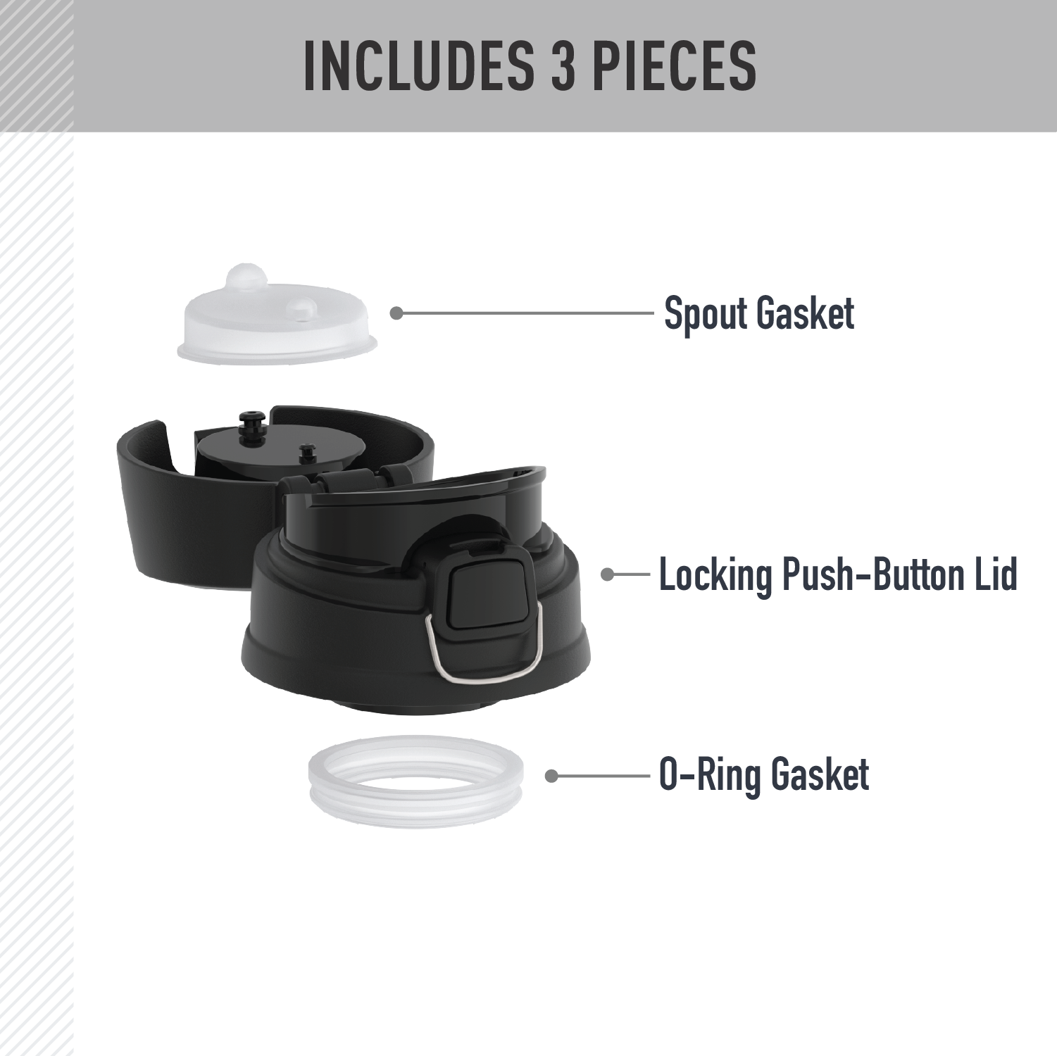 24oz STAINLESS KING? DIRECT DRINK BOTTLE - REPLACEMENT LID - Image 3