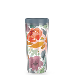 24oz DOUBLE WALL TUMBLER WATERCOLOR FLORAL