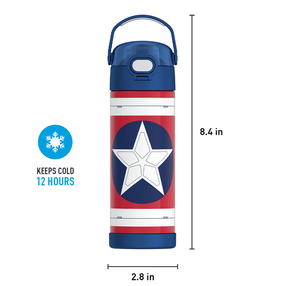 16oz FUNTAINER? WATER BOTTLE CAPTAIN AMERICA - Image 9